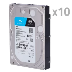 Pack de discos duros - 10 unidades - Seagate SkyHawk ST10000VE0008 - Hasta 32 transmisiones de inteligencia artifici...