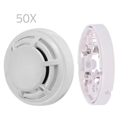 Kit 50 detectores térmicos y bases DMTech - Detector convencional termovelocimétrico - Certificado EN54 part 5 - Dobl...