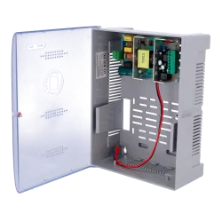 Alimentador para control de acceso - Configurable NO/NC - Salida DC 12.5-13.8V / 5A - Caja de plástico - Apto para ba...