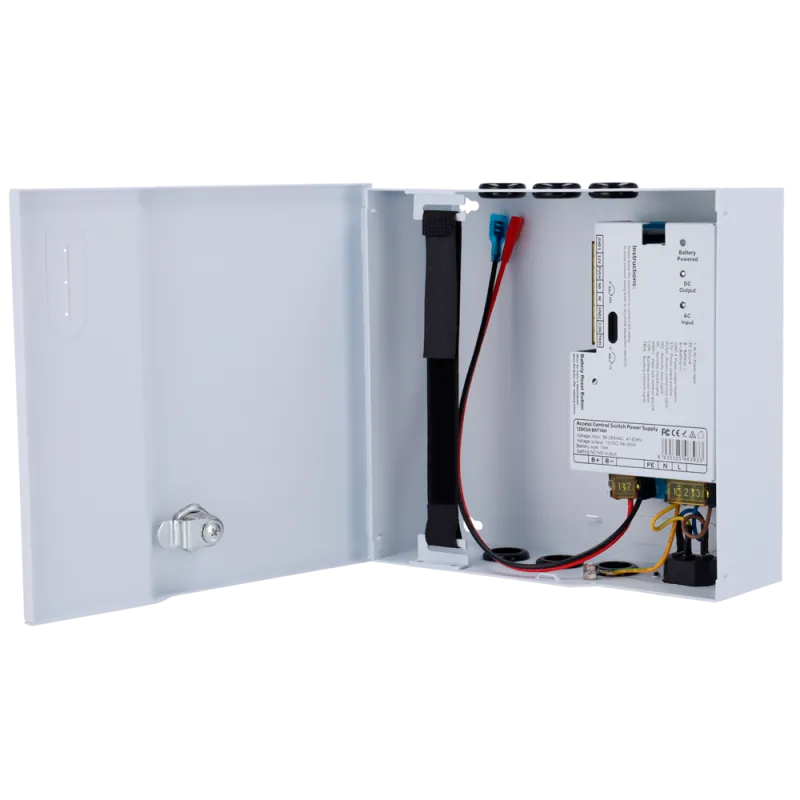 Alimentador para control de acceso - Configurable NO/NC - Salida DC 11-14V / 5A - Caja de metal con cerradura - Apto ...