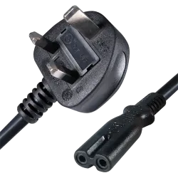 Cable a enchufe - Conector QT2 - Compatible con enchufes UK 3 PINES - Fusible de protección - 250VAC / 13A MAX - 140c...