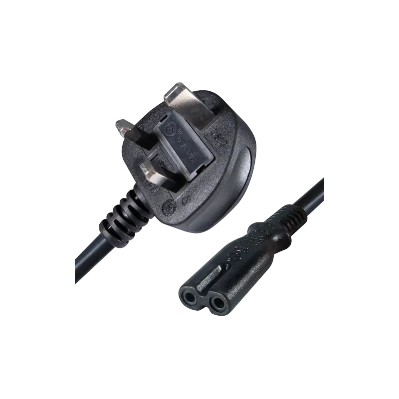 Cable a enchufe - Conector QT2 - Compatible con enchufes UK 3 PINES - Fusible de protección - 250VAC / 13A MAX - 140c...