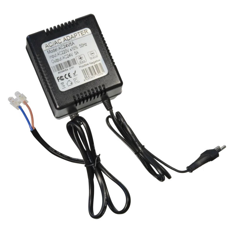 Transformador AC/AC - Entrada AC 230 V - Salida AC 24 V 5 A - Longitud de cables 1 m - 102 (Al) x 120 (An) x 80 (Fo) ...