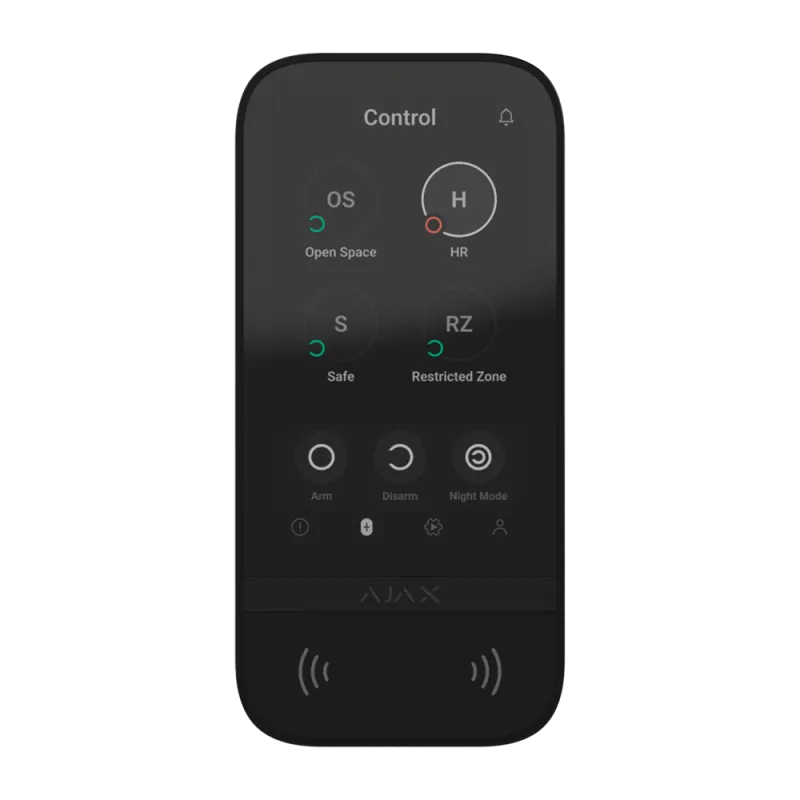 Teclado con pantalla IPS táctil y lector RFID - Armado/desarmado total o por grupos - Control de los escenarios de au...