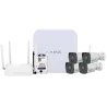 Kit de videovigilancia Ajax - Grabador Ajax de 8 canales - 4 cámaras bullet WiFi de 2 Mpx Uniarch - Router WiFi de ...