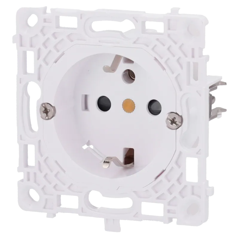 Enchufe básico tipo F - Alimentación 250 V AC 50/60 Hz - Hasta 3.6 kW (carga resistiva a 250 V) - Protección contra p...