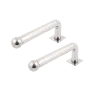 Soporte para barrera modelo L - 2 unidades - Acero inoxidable - Compatible con detectores de 2 haces - Compatible con...