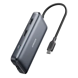 Anker - Hub USB-C 8 en 1 - Admite la carga PD100W - Transferencia de datos de 5Gbps - Admite resolución 4K@60Hz - 2x...