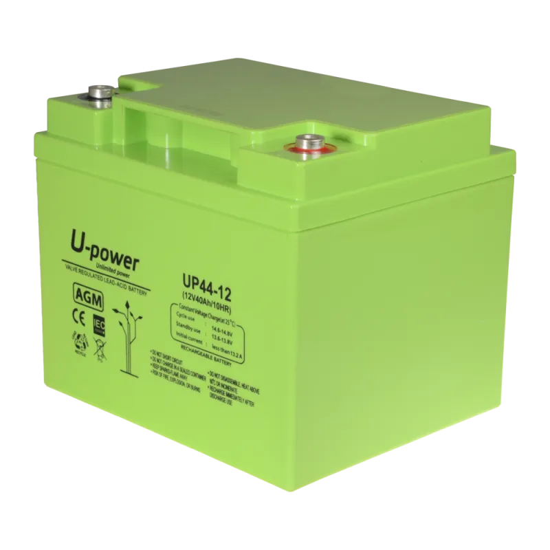 Upower - Batería recargable - Tecnología plomo ácido AGM - Voltaje 12 V - Capacidad 40.0 Ah - 170 x 197 x 165 mm / 14...