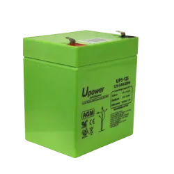 Upower - Batería recargable - Tecnología plomo ácido AGM - Voltaje 12 V - Capacidad 5.0 Ah - 107 x 90 x 70 mm / 1650 ...