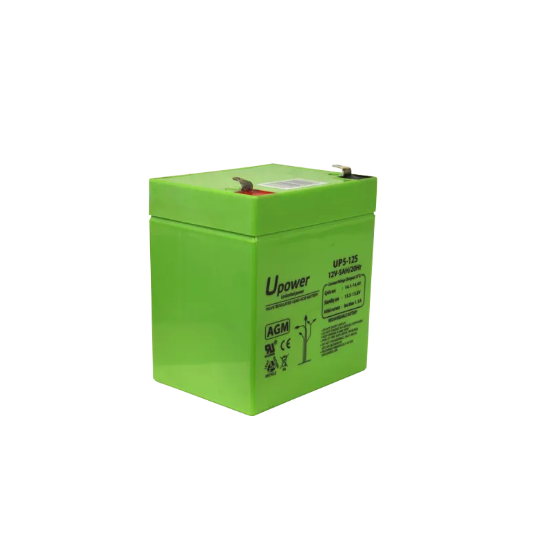 Upower - Batería recargable - Tecnología plomo ácido AGM - Voltaje 12 V - Capacidad 5.0 Ah - 107 x 90 x 70 mm / 1650 ...