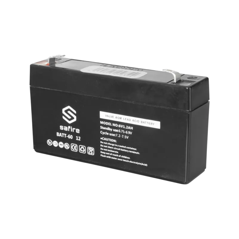 Batería recargable - Tecnología plomo ácido AGM - Voltaje 6 V - Capacidad 1.2 Ah - 58 x 97 x 24 mm / 290 g - Para res...