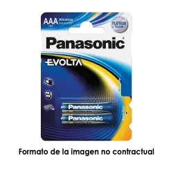 Panasonic - Pila AAA/LR03 - Pack de 2 - 1.5 V - Alcalina - Alta calidad