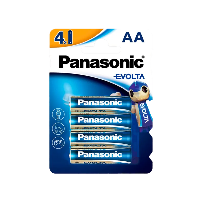 Panasonic - Pila AA/LR06 - Pack de 4 - 1.5 V - Alcalina - Alta calidad