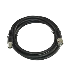 Cable coaxial preparado - BNC macho a BNC hembra - Coaxial RG59 - Longitud 2 m - Color negro - Construcción robusta