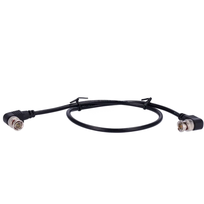 Cable coaxial RG59 - Doble Conector macho BNC en codo - 60 cm de longitud - Vídeo - Bajas pérdidas