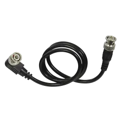Cable coaxial RG59 - Conector BNC macho en codo - Conector BNC macho recto - 60 cm de longitud - Vídeo - Bajas pérdidas