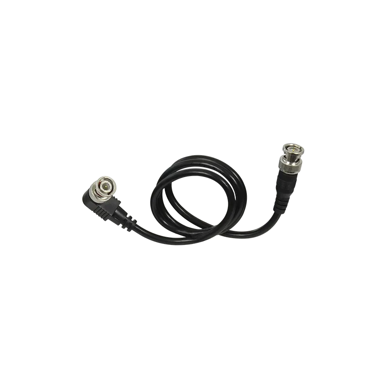 Cable coaxial RG59 - Conector BNC macho en codo - Conector BNC macho recto - 60 cm de longitud - Vídeo - Bajas pérdidas