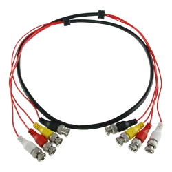 Cable preparado múltiple - BNC macho a BNC macho - 4 enlaces coaxial - Longitud 1,5 m - Para conexión de Balun a DVR ...