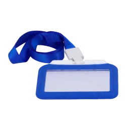 Porta-tarjetas - Disposición Horizontal - Láminas de plástico protectoras - Fabricado en silicona - Color azul