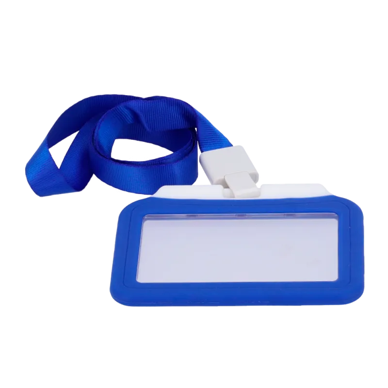 Porta-tarjetas - Disposición Horizontal - Láminas de plástico protectoras - Fabricado en silicona - Color azul