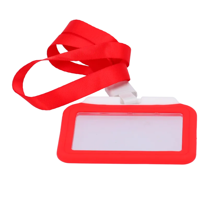 Porta-tarjetas - Disposición horizontal - Láminas de plástico protectoras - Fabricado en silicona - Color rojo