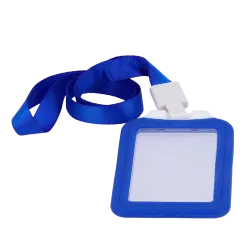 Porta-tarjetas - Disposición vertical - Láminas de plástico protectoras - Fabricado en silicona - Color azul