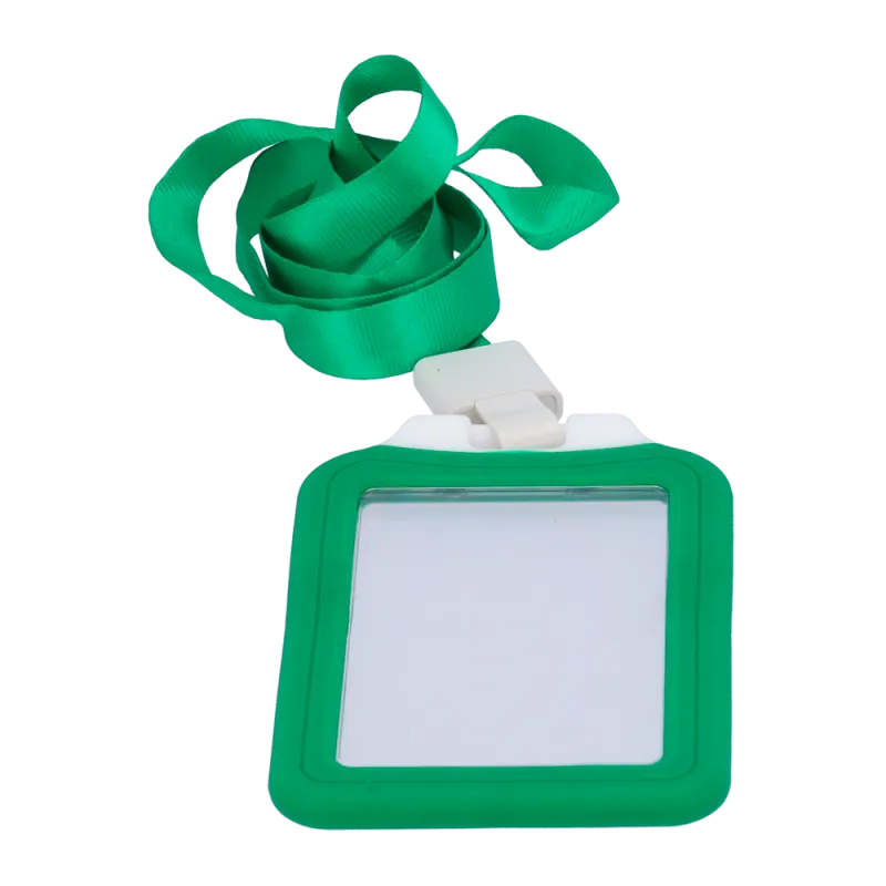 Porta-tarjetas - Disposición vertical - Láminas de plástico protectoras - Fabricado en silicona - Color verde