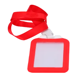 Porta-tarjetas - Disposición vertical - Láminas de plástico protectoras - Fabricado en silicona - Color rojo