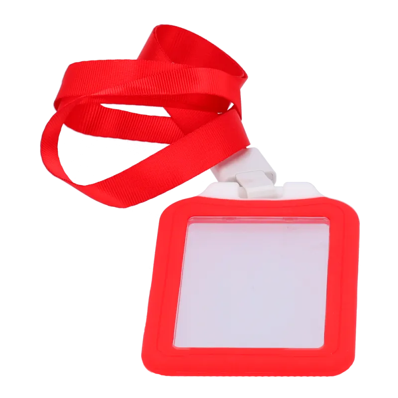 Porta-tarjetas - Disposición vertical - Láminas de plástico protectoras - Fabricado en silicona - Color rojo