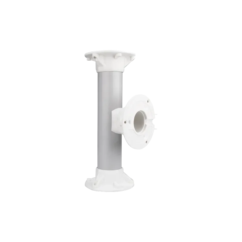 Soporte techo doble - Altura 25 cm - Apto para uso en interior y exterior - Color blanco - Fabricado en plástico