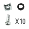 Tornillería - Apto para racks - Métrica M6 - 10 unidades - Tuerca - Tornillo y separador