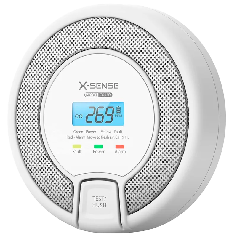 Detector de CO autónomo X-Sense - Batería reemplazable - Indicador luminoso de alarma - Alarma sonora 85 dB a 3m - Bo...