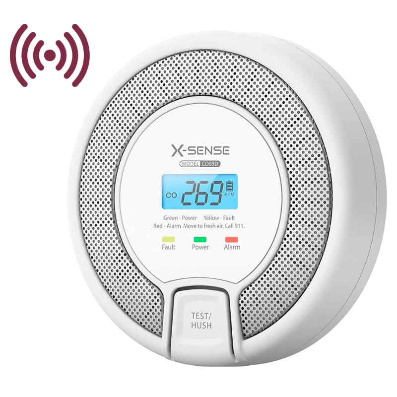 Detector de CO autónomo X-Sense - Permite conectar 24 detectores por RF 868MHz - Batería reemplazable - Indicador lum...