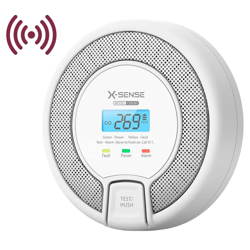 Detector de CO autónomo X-Sense - Permite conectar 24 detectores por RF 868MHz - Batería reemplazable - Indicador lum...