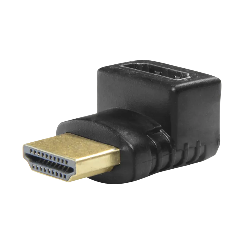 Adaptador HDMI - HDMI 1.3 - Acodado 90° - HDMI tipo A macho - HDMI tipo A hembra - Conectores anticorrosión