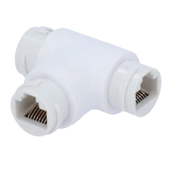 Adaptador RJ45 - Conector entrada RJ45 hembra - Conector salida 2 RJ45 hembra - Compatible UTP - IP66 - Color blanco