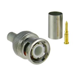 Conector - BNC para crimpar - Compatible con RG59 - 25 mm (Fo) - 10 mm (An) - 5 g