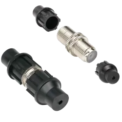 Conector coaxial doble F - Simple - Rápido - Reutilizable - Reciclable - Compatibilidad universal con coaxial