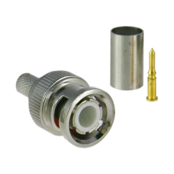 Conector SAFIRE - BNC para crimpar - Compatible con Microcoaxial - 25 mm (Fo) - 10 mm (An) - 5 g