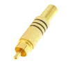 Conector - RCA macho para soldar - Cable paralelo audio - Para cables de Ø 6mm - Recubrimiento anticorrosión - 10g