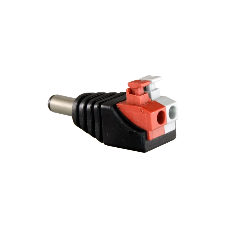 Safire - Conector DC macho de fácil conexionado - Salida +/ de 2 terminales - 38 mm (Fo) - 13 mm (An) - 5 g