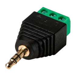 Conector SAFIRE - Jack 3.5 mm Estéreo - Salida +/ de 2 terminales - 42 mm (Fo) - 18 mm (An) - 4 g