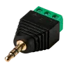Conector SAFIRE - Jack 3.5 mm Estéreo - Salida +/ de 2 terminales - 42 mm (Fo) - 18 mm (An) - 4 g
