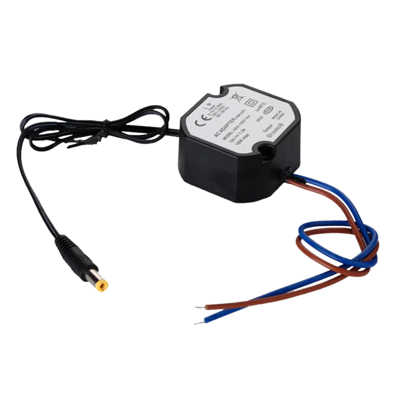 Adaptador de Corriente - 12 V / 1A /12 W - Impermeable IP67 - 50 (Al) x 48 (An) x 25 (Fo) mm - Estabilizado