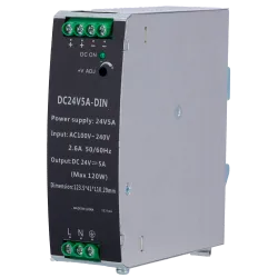 Fuente de alimentación conmutada - Salida DC 24 V 5 A / 120 W - 2 salidas - Voltaje entrada 100 V ~ 240 V - 123.5 (Al...