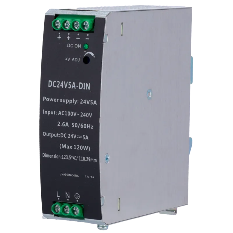 Fuente de alimentación conmutada - Salida DC 24 V 5 A / 120 W - 2 salidas - Voltaje entrada 100 V ~ 240 V - 123.5 (Al...