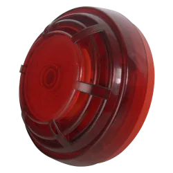 DMTECH - Sirena cableada para interior de incendios - Potencia de sonido 96 dB a 1 m - Flash LED - Base baja para una...