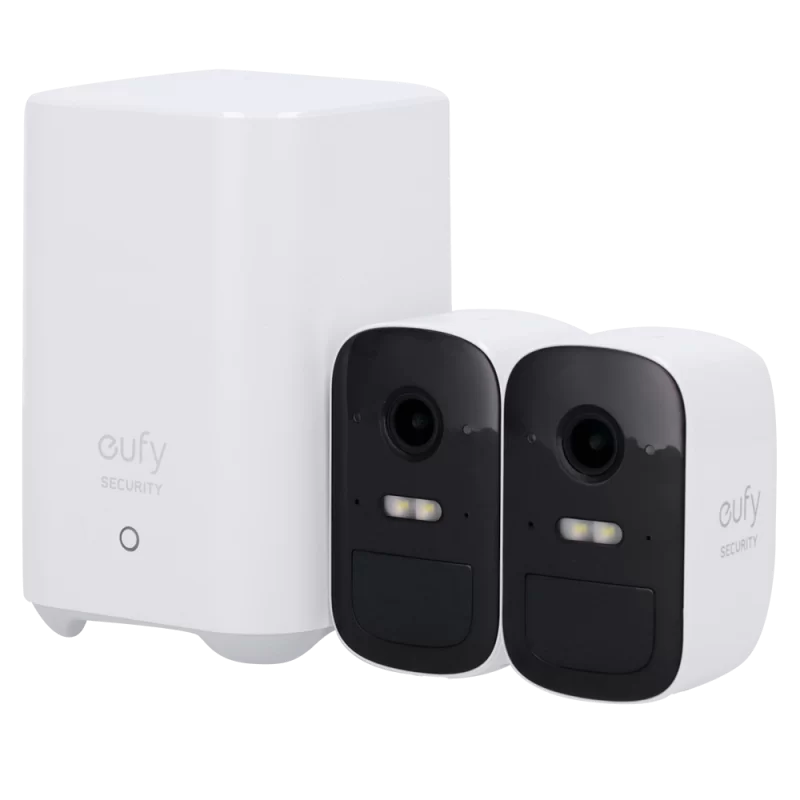 Kit 2 Cámaras + 1 HomeBase Eufy by Anker - 1080p / 6700 mAh / Sensor PIR + Humanos - HomeBase WiFi / LAN / RF con sir...