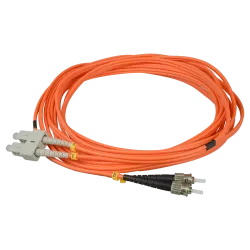 Cable de fibra - Dúplex - Multimodo - Conector SC a ST - 5 metros - Color naranja